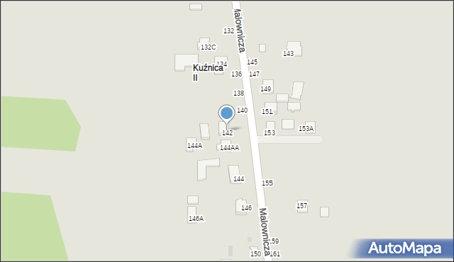 Częstochowa, Malownicza, 142, mapa Częstochowy