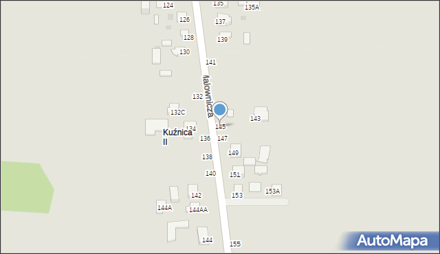 Częstochowa, Malownicza, 145, mapa Częstochowy