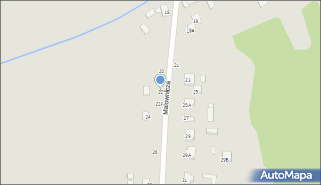 Częstochowa, Malownicza, 22, mapa Częstochowy