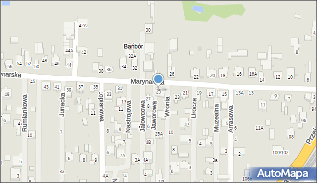 Częstochowa, Marynarska, 25, mapa Częstochowy