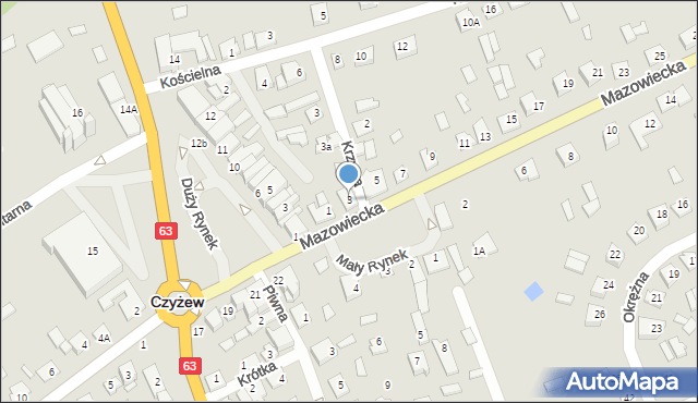 Czyżew, Mazowiecka, 3, mapa Czyżew