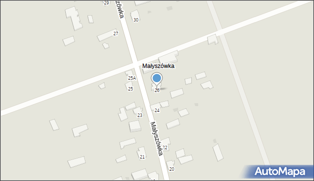 Dąbrowa Białostocka, Małyszówka, 26, mapa Dąbrowa Białostocka