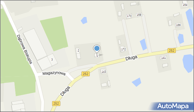 Dąbrowa Biskupia, Magazynowa, 1, mapa Dąbrowa Biskupia