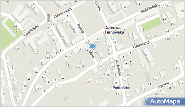 Dąbrowa Tarnowska, Mała, 3, mapa Dąbrowa Tarnowska