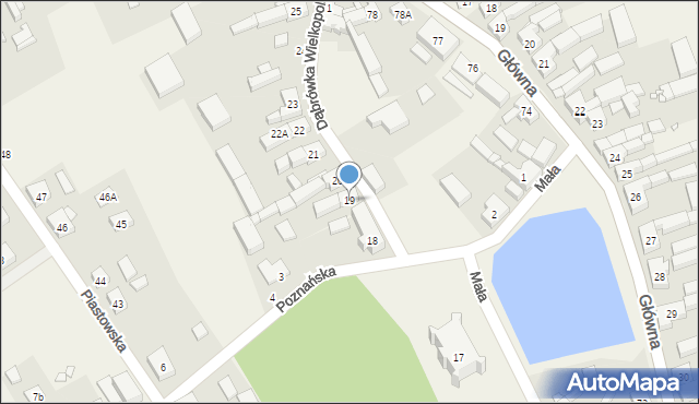 Dąbrówka Wielkopolska, Mała, 19, mapa Dąbrówka Wielkopolska