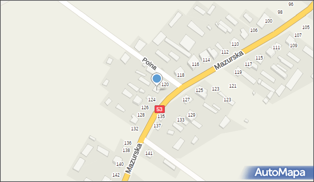 Dąbrowy, Mazurska, 122, mapa Dąbrowy