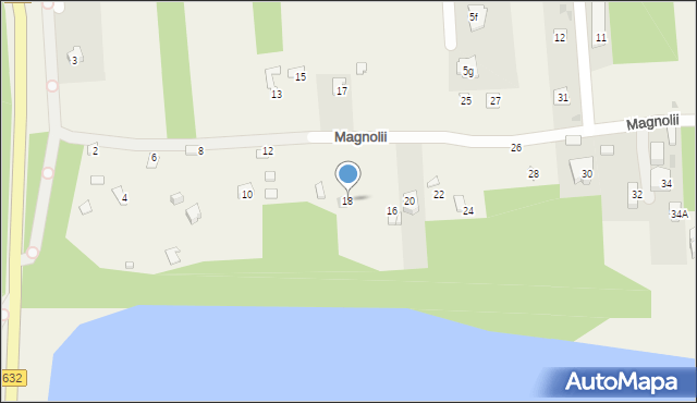 Dębe, Magnolii, 18, mapa Dębe