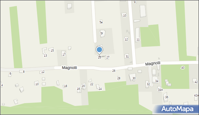 Dębe, Magnolii, 25, mapa Dębe