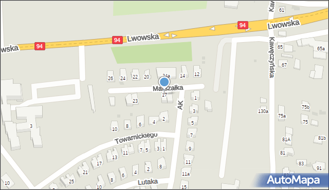 Dębica, Marszałka, 17, mapa Dębicy