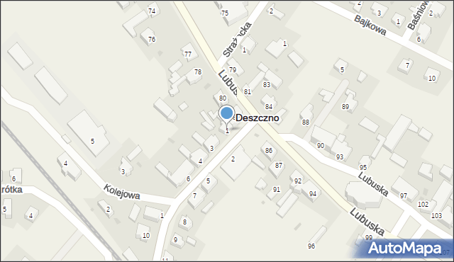 Deszczno, Maszewska, 1, mapa Deszczno