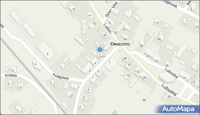 Deszczno, Maszewska, 3, mapa Deszczno