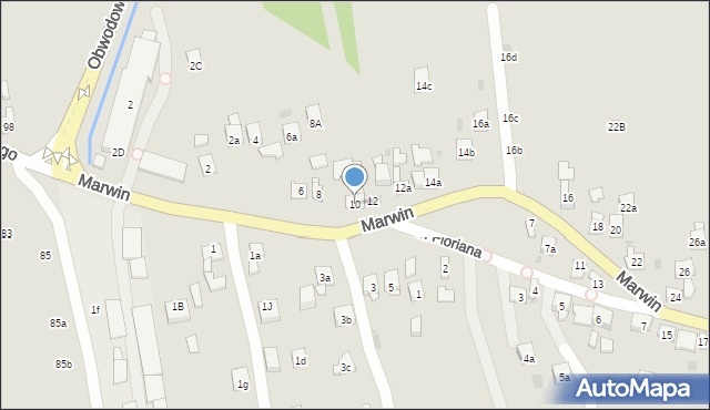 Dobczyce, Marwin, 10, mapa Dobczyce