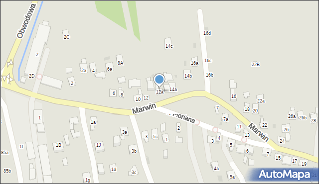 Dobczyce, Marwin, 12a, mapa Dobczyce
