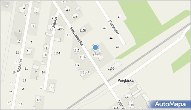 Dobczyn, Mazowiecka, 115E, mapa Dobczyn