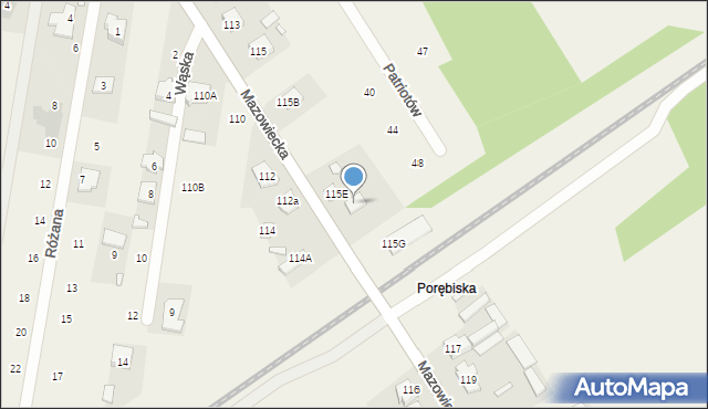Dobczyn, Mazowiecka, 115F, mapa Dobczyn