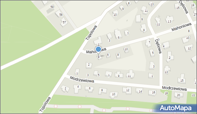 Dolaszewo, Mahoniowa, 4, mapa Dolaszewo
