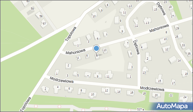 Dolaszewo, Mahoniowa, 8, mapa Dolaszewo