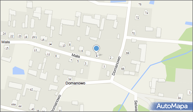 Domanowo, Mała, 4, mapa Domanowo