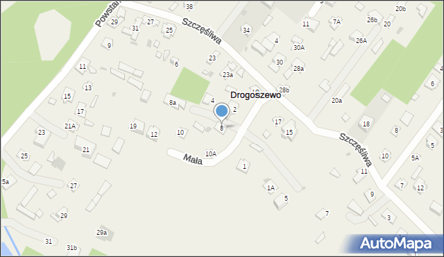 Drogoszewo, Mała, 8, mapa Drogoszewo