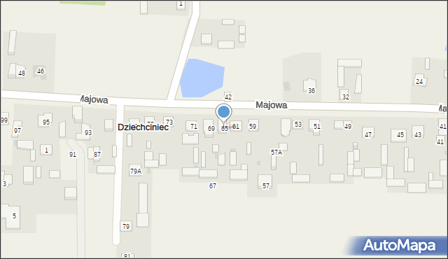 Dziechciniec, Majowa, 65, mapa Dziechciniec