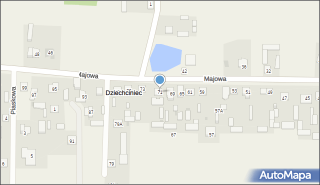 Dziechciniec, Majowa, 71, mapa Dziechciniec