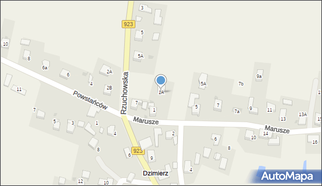 Dzimierz, Marusze, 1A, mapa Dzimierz