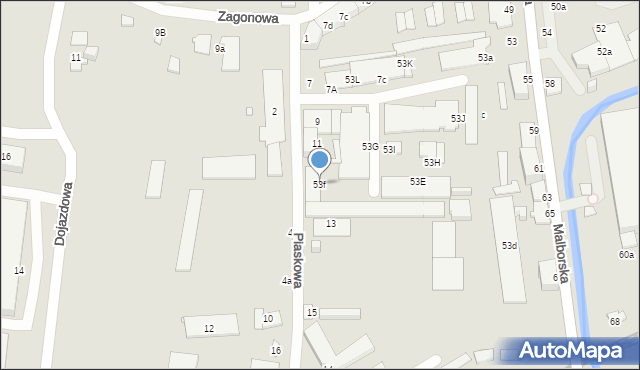 Elbląg, Malborska, 53f, mapa Elbląga