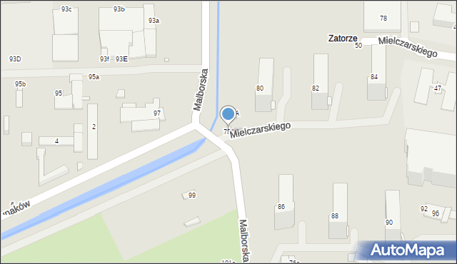 Elbląg, Malborska, 78A, mapa Elbląga