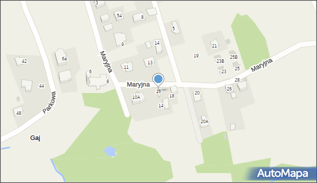 Gaj, Maryjna, 16, mapa Gaj