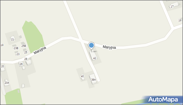 Gaj, Maryjna, 38A, mapa Gaj