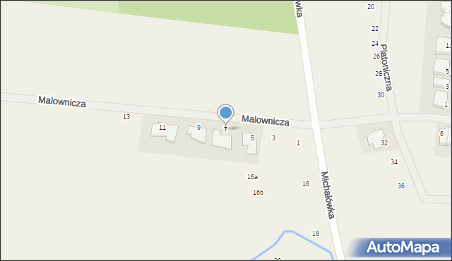 Garby, Malownicza, 7, mapa Garby