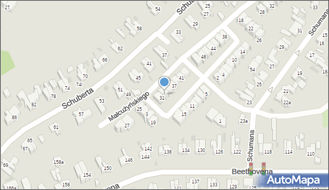 Gdańsk, Małcużyńskiego Witolda, 33, mapa Gdańska