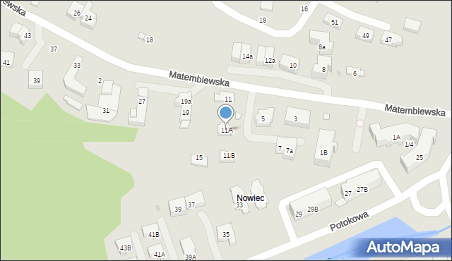 Gdańsk, Matemblewska, 11A, mapa Gdańska