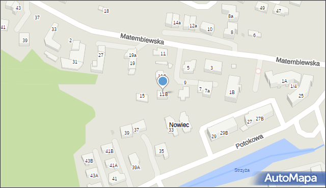 Gdańsk, Matemblewska, 11B, mapa Gdańska