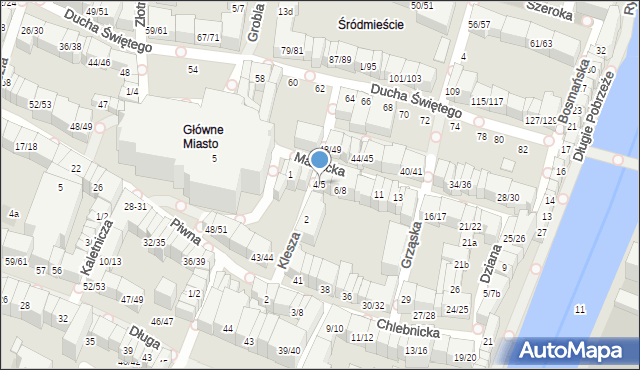 Gdańsk, Mariacka, 4/5, mapa Gdańska