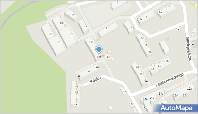 Gdynia, Maciejewicza Konstantego, 13a, mapa Gdyni