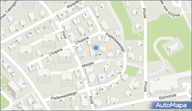 Gdynia, Matejki Jana, 8, mapa Gdyni