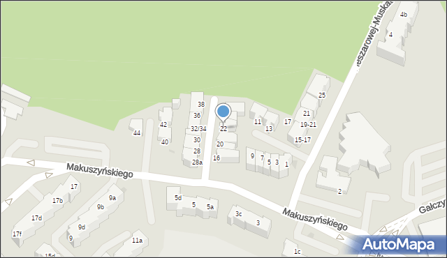 Gdynia, Makuszyńskiego Kornela, 22, mapa Gdyni