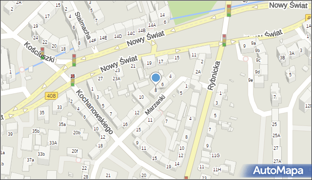 Gliwice, Marzanki, 8, mapa Gliwic