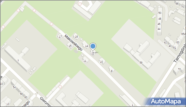 Gliwice, Makowskiego Tadeusza, 12, mapa Gliwic