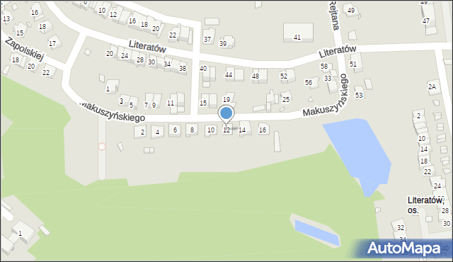 Gliwice, Makuszyńskiego Kornela, 12, mapa Gliwic