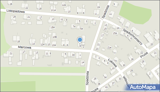 Głogów, Marcowa, 4, mapa Głogów