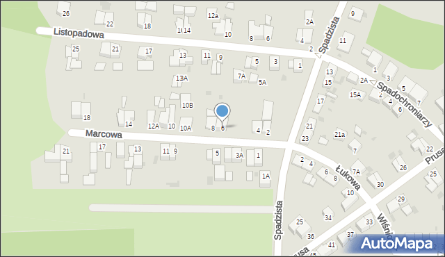 Głogów, Marcowa, 6, mapa Głogów