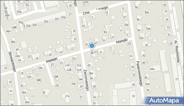 Gniezno, Matejki Jana, 9a, mapa Gniezna