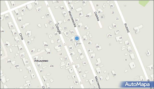 Gniezno, Mazowiecka, 17, mapa Gniezna