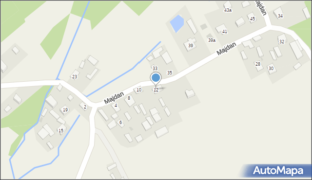 Górno, Majdan, 12, mapa Górno