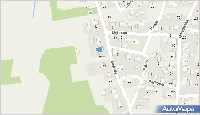 Gorzów, Małowy, 27, mapa Gorzów