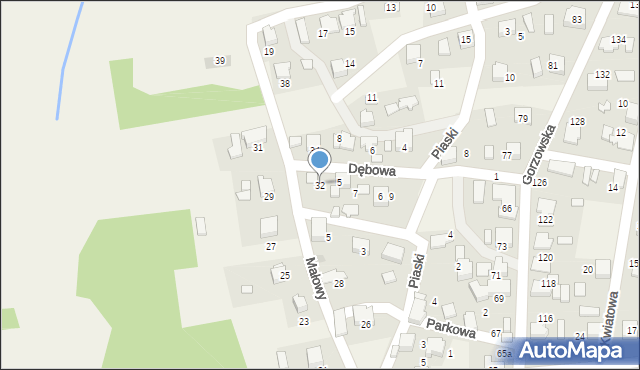 Gorzów, Małowy, 32, mapa Gorzów