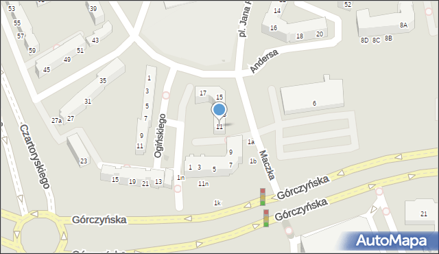 Gorzów Wielkopolski, Maczka Stanisława, gen., 11, mapa Gorzów Wielkopolski