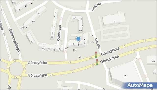 Gorzów Wielkopolski, Maczka Stanisława, gen., 5, mapa Gorzów Wielkopolski